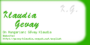 klaudia gevay business card
