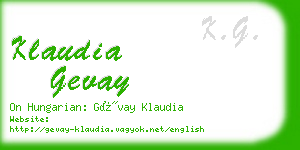 klaudia gevay business card